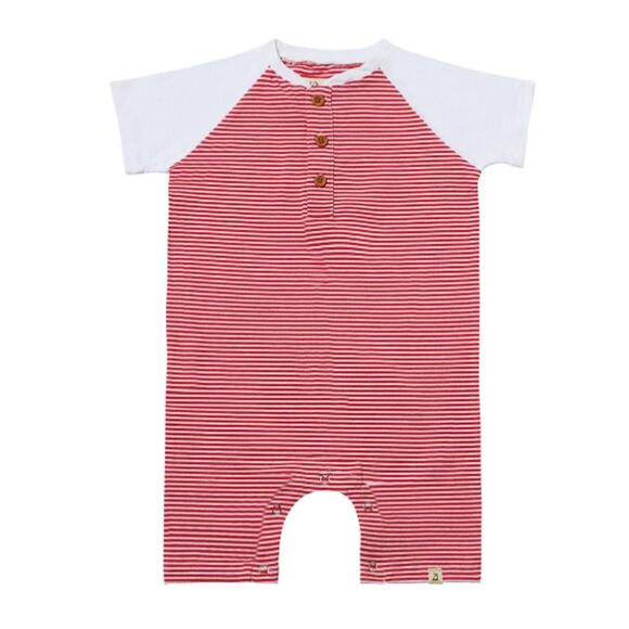 Me & Henry Baby White/Blue Stripe Afloat Raglan Romper Size 12-18M - Picture 4 of 5